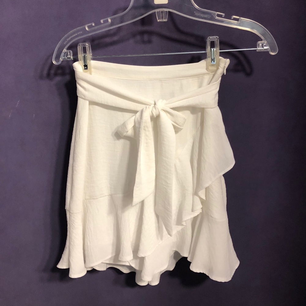 White mini skirt
